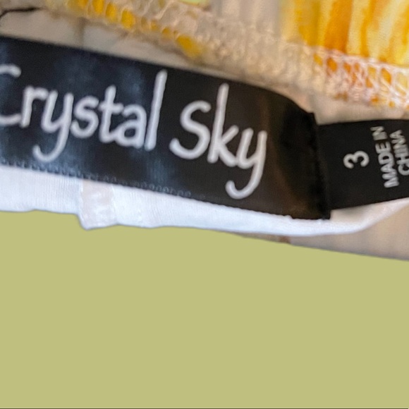 Crystal Sky Two Piece Set Top Crop Split Sleeve High Waist Split Pants Size 3 - Picture 5 of 7